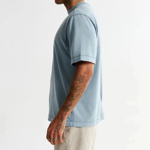 Alta calidad 220 GSM 100% algodón Street Urban Casual Drop Shoulder Print camiseta en blanco para hombres - Product Image 3