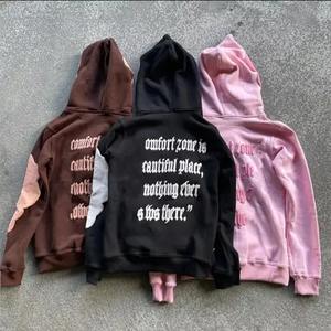 Nueva moda Unisex cara completa Zip Casual sólido tejido sudaderas con capucha fabricantes personalizado de gran tamaño 3D Puff estampado Mujer cuello con capucha - Product Image 2