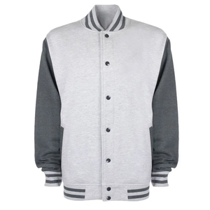 Venta caliente chaqueta Varsity de los Hombres Nuevo diseño Color sólido Letterman tela de lona Stand Collar cantidad a granel bien cosido - Product Image 5