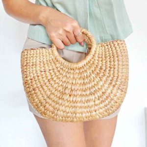 Popular Bolso de Mimbre de Jacinto, Cesta de Paja Natural Hecha a Mano, Decoración Floral para Puerta, Decoración del Hogar para Fiestas, Hecho en Vietnam - Product Image 1