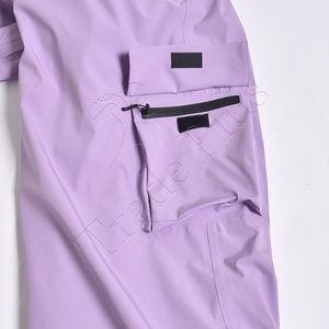 Pantalones de esquí unisex impermeables lavanda con bolsillos de cremallera estilo callejero holgados y disponibilidad de logotipo personalizado - Product Image 6
