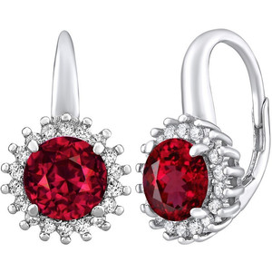 ADRIA orecchini a bottone con rubini sintetici argento LPSER0754 - Product Image 1