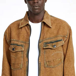 Cantidad al por mayor Alta demanda Color personalizado Hombres Chaquetas de mezclilla/Logotipo de bordado personalizado Hombres Chaquetas de mezclilla - Product Image 5