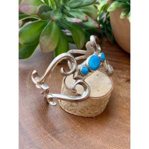 Cheryl Yazzie Kingman Turquoise & Sterling <b>Silver</b> Fashion <b>Cuff</b> <b>Bracelet</b> - Product Image 3