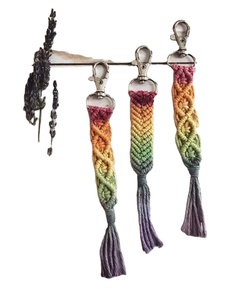 Trendy Rainbow Macrame Keychain - Product Image 1