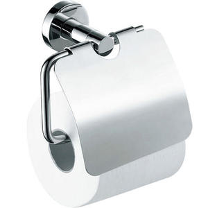 Porte-papier toilette mural durable avec construction en métal et bois pour salles de bain à domicile et hôtels en finition dorée - Product Image 2
