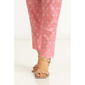 Pantalon décontracté en mousseline imprimée vert gazon pour femme, respirant, taille mi-haute élastique, style cargo, avec motif formel - Product Image 3