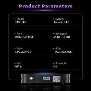 Nouveauté BOXPUT S13 Ultra <span class=keywords><strong>TV</strong></span> Box <span class=keywords><strong>Android</strong></span> 14 Quad Core Rockchip RK3539 4GB 32GB 4K IATV Smart Streaming 5G WiFi BT5.4 100M LAN - Product Image 4