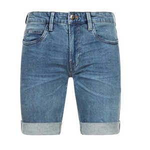 Shorts en jean délavés de couleur bleue pour hommes, pas chers - Product Image 1