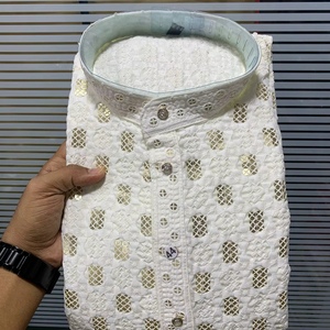 Nouvelle collection de pyjamas Kurta pour hommes en tissu royal classique de qualité supérieure avec broderie et sequins - Product Image 1