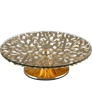 NOUVEAU Support à gâteau classique en métal doré MIRROR TOP Présentoir à desserts audacieux et élégant Parfait pour les mariages, les fêtes et les événements haut de gamme - Product Image 1