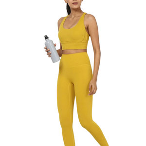 Conjunto de Yoga para Mujer, Tallas Grandes, Transpirable, de Secado Rápido, con Logotipo Frontal, 2 Piezas, Servicio OEM - Product Image 2