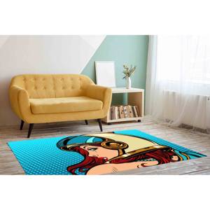 Tapis Pop Art Astronaut Woman : Tapis d'appoint moderne antidérapant, tapis fin non tissé - Product Image 4