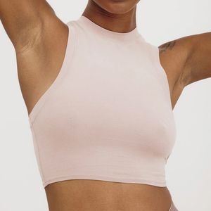 Top corto liso recortado para mujer, camiseta sin mangas de tamaño Regular de calidad superior, camiseta sin mangas sostenible superventas para mujer - Product Image 4