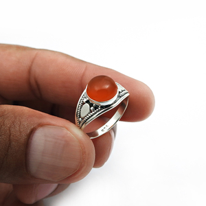 Precio al por mayor, mejor calidad, Plata de Ley 925, piedra preciosa cornalina Natural, aspecto elegante, anillo de compromiso, joyería hecha a mano India - Product Image 4