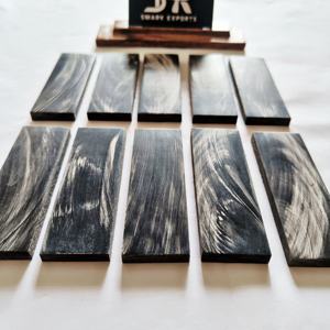 Placas de Cuerno de Búfalo Pulido de Primera Calidad con Rayas Blancas Naturales, Material Premium para la Fabricación de Mangos de Cuchillos Personalizados - Product Image 4