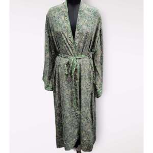 Vestido Largo Tipo Kaftan Vintage para Mujer, Tejido Suave de Seda Sari, Estilo Casual y Elegante - Product Image 2