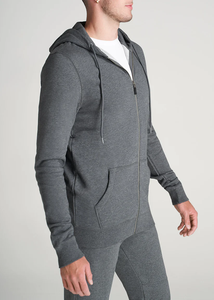 ODM Plus Thermal 550g Fleece Winter Collection <b>Men's</b> 100% Cotton Zipper Hoodie Solid Color Printing Breathable Regular Fit Made - Product Image 2