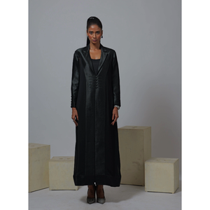 Robe longue noire de style occidental pour femmes, design moderne, décontractée et pour les fêtes - Product Image 1