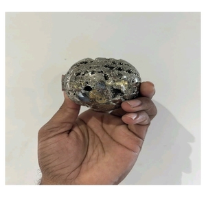 Natural Hand Pyrite Crystal Sphere Druzy Ball Gujarat Abundance Stone Carved Through-Carved Home Decoration Gift <b>Ornament</b> - Product Image 4