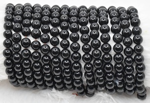Perles de guérison rondes en obsidienne noire naturelle de qualité supérieure, 8 mm, pour la méditation, bijoux de mode - Product Image 3
