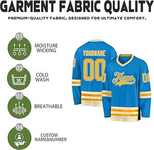 Camiseta de hockey sobre hielo de manga larga sublimada personalizada 2025, uniforme deportivo de secado rápido para hombres, conjunto de ropa de Equipo de Servicio OEM - Product Image 2