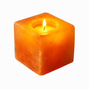 Porte-bougie en forme de cube en sel de roche de l'Himalaya naturel, forme carrée, décoration de la maison et bien-être du spa, environnement de guérison holistique - Product Image 2