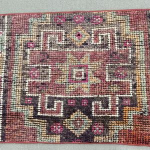 Vintage Rug, 1.9x2.7 ft Small Rug, Red <b>Brown</b> <b>Wool</b> Rug - Product Image 3