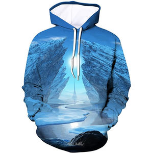 ชุดวอร์มคุณภาพสูงของผู้ชายชุดเสื้อวอร์มผ้าหนากันแดดซีดซีดจางมีฮู้ดและกางเกงบานทรงหลวม - Product Image 3