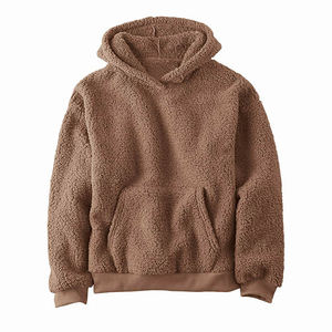 Sudadera con capucha de Sherpa para hombre, ropa deportiva personalizada de Color con bolsillos canguro, de moda, para adultos, venta al por mayor, nuevo diseño - Product Image 1