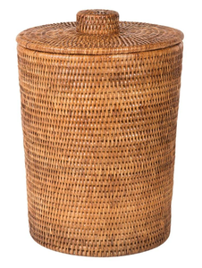 Panier de rangement pour déchets en rotin naturel blanc et noir fait à la main par Sisu Handicraft, écologique, avec poignée, multi-usages, OEM, pour la vie quotidienne - Product Image 3