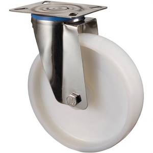 BS Casters for Furniture 200mm <b>Wheel</b> Diameter Swivel Caster with 300kg Load Capacity <b>Plastic</b> Plate L129 X W106 mm - Product Image 3