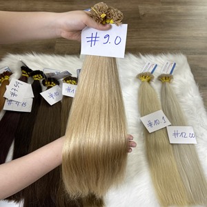 Prix de gros Blonde Couleur Drawn Extensions de cheveux humains Pré-collé Extensions de cheveux à la kératine Flat Tip Hair Vietnam Factory - Product Image 1