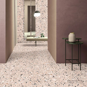 Carreaux de porcelaine indiens de qualité supérieure, aspect terrazzo rose de Turin, surface sculptée - Product Image 1