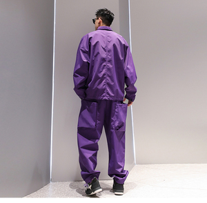 Conjunto de Chaqueta Cortavientos y Pantalones Cargo con Logotipo Personalizado, Conjunto Deportivo de Dos Piezas para Hombre, Chaqueta Cortavientos de Dos Piezas con Cremallera de Algodón - Product Image 4