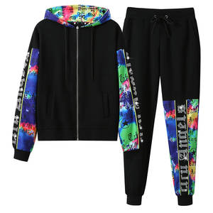 Ensemble de jogging 2 pièces Streetwear solide pour hommes, vêtements d'hiver de marque personnalisables, meilleures ventes - Product Image 1