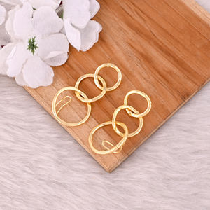 ต่างหูหมุดชุบทองทองเหลืองคุณภาพสูงดีไซน์ทำด้วยมือต่างหูชุบทองทองเหลืองผู้ผลิตขายส่ง - Product Image 3