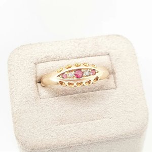 Anillo de joyería fina de Plata de Ley 925, banda llena de cristal de rubí, conjunto de diamantes únicos, compromiso de aniversario de fiesta de boda; regalo a granel - Product Image 1