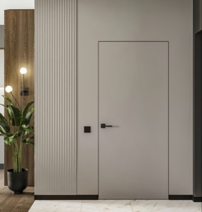 Puerta Oculta Interior sin Marco de Diseño Nuevo 2026, Puerta Secreta Invisible de Madera Sólida de Estilo Minimalista - Product Image 3