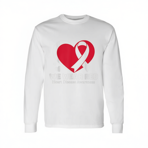 Maglietta a Maniche Lunghe per la Consapevolezza sulle Malattie Cardiache (CHD) a Gennaio: Indossa il Rosso per la Promozione della Consapevolezza sulla Salute - Product Image 2