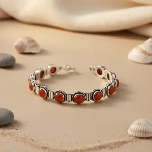 Pulsera de Plata 925 con Cornalina para Mujer, Chapada en Oro y Oro Rosa, Joyería de Piedras Preciosas de Moda para Bodas y Regalos - Product Image 3