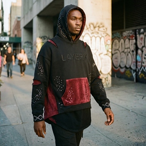 Sudadera con Capucha de Invierno para Hombre, Estilo Vintage, Personalizada, al por Mayor, de Moda, con Pedrería Bordada, Estilo Desgastado, 2026 - Product Image 1