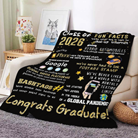 Cadeau de remise de diplôme : Plaid tricoté doux et chaud pour canapé, personnalisé avec nom et photo, design sur mesure, Étiquette avec logo, Promotion 2026