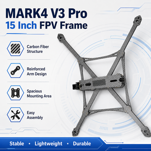Kit de Marco de Dron FPV de Fibra de Carbono MARK4 V3 Pro de 15 Pulgadas para Quadcopter de Largo Alcance, Construcción DIY - Product Image 3