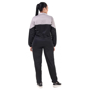 ชุดวอร์มลำลองสำหรับเล่นกีฬาในยิมของผู้หญิงเครื่องรูดซิปโพลีเอสเตอร์กระดุมปักโบว์สีทึบหนึ่งชุดสำหรับฤดูหนาว - Product Image 4