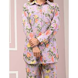 Conjunto de Dos Piezas Estampado en Azul y Morado, 100% Algodón, Tejido Suave - Product Image 2