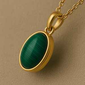 Elegante minimalista malaquita Natural 925 Plata de Ley sólida colgante de piedras preciosas rodio plateado joyería de declaración India - Product Image 4