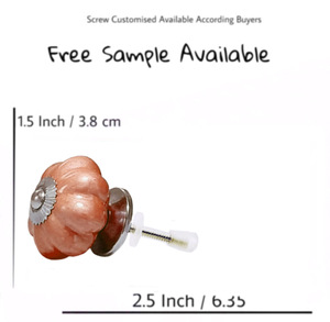 Perillas de melón de cerámica naranja neón, tiradores de manija de puerta de cajón de gabinete de exportación de calidad Industrial para cocina, sala de estar, comedor - Product Image 3