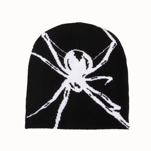 Artículo de Venta caliente con un patrón de araña para hombres y mujeres 100% acrílico invierno gorra Sin borde regalo de fiesta de Halloween hecho a mano Premium - Product Image 1