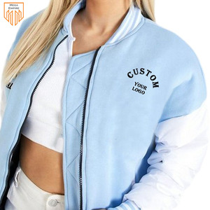 Veste de Sport de base-ball Vintage pour femmes, veste d'université Active avec fermeture éclair - Product Image 5